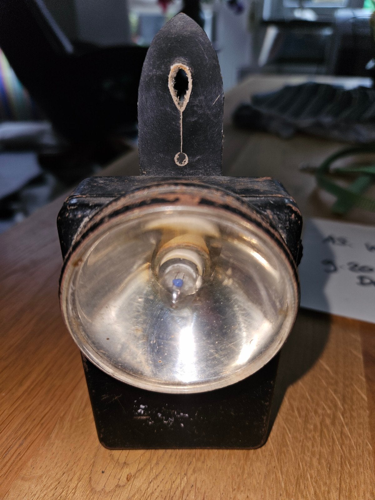 Vintage PTT zaklamp - Antieke metalen zaklamp, Ophalen of Verzenden