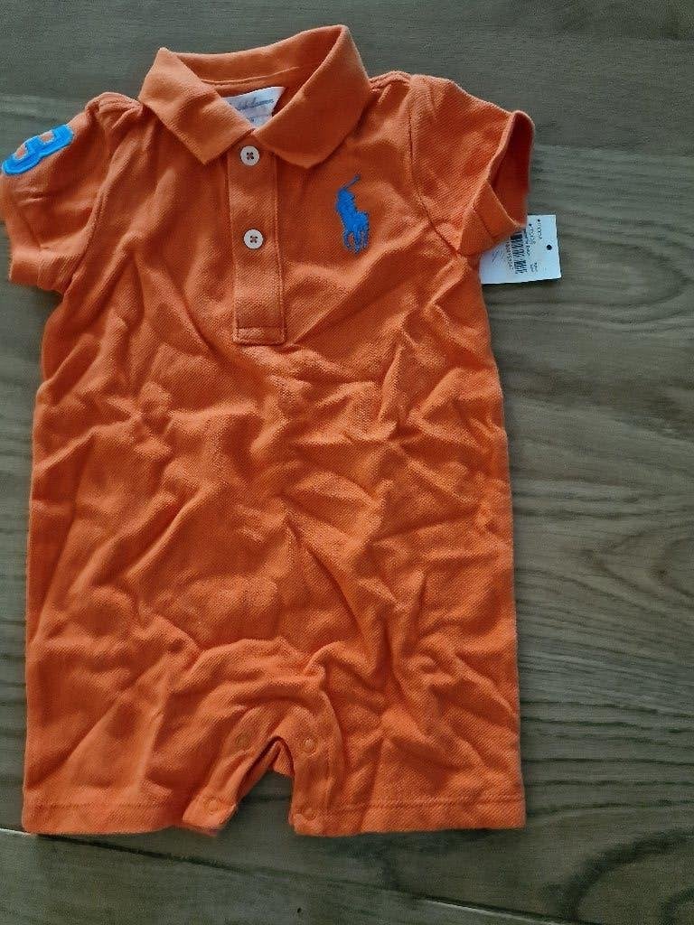 Stoer Ralph Lauren Zomerpakje Oranje 62/68, Nieuw!, Nieuw, Ophalen of Verzenden, Pakje, Jongetje