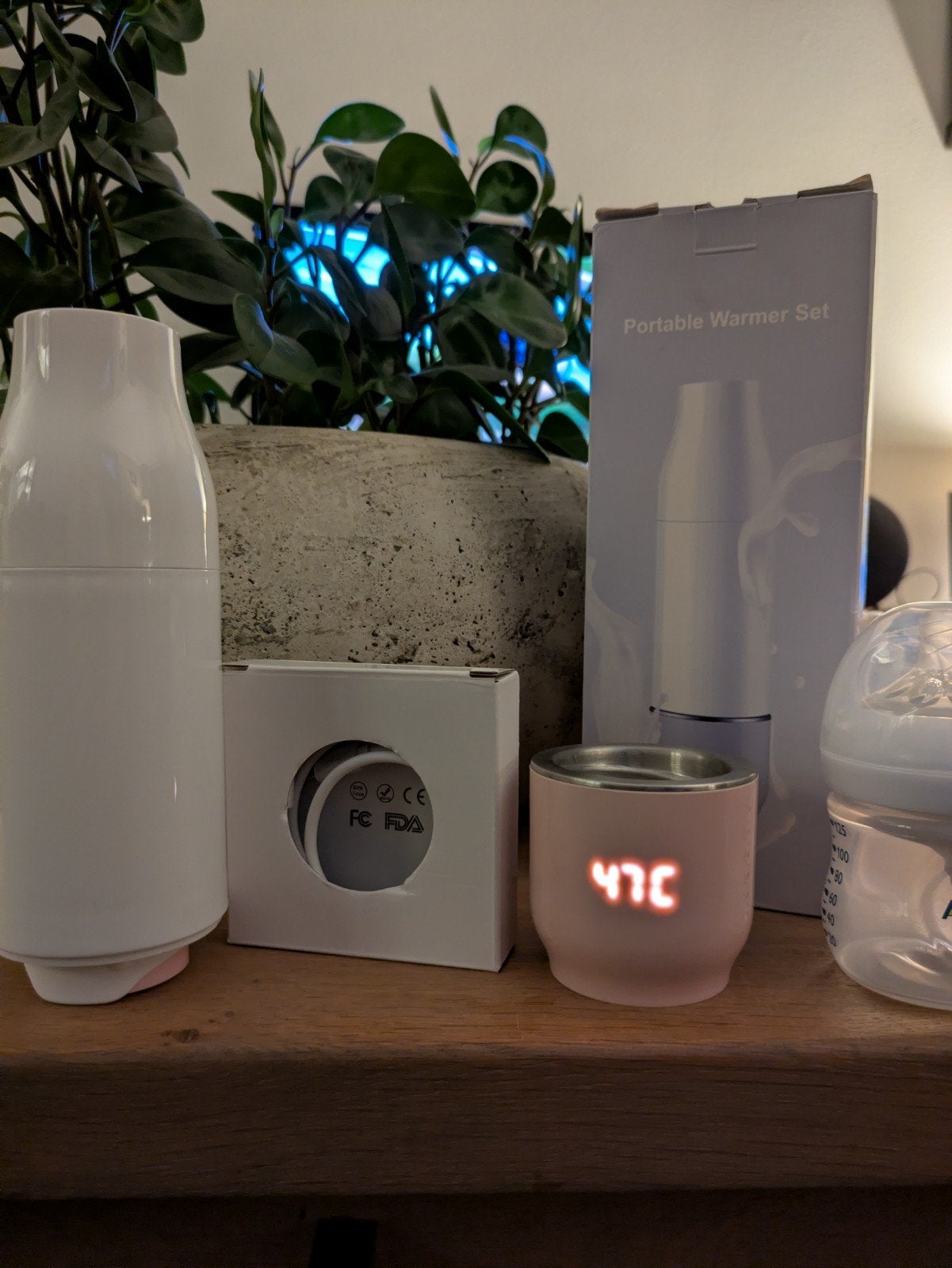 Draagbare flessenwarmer met melkpoeder dispenser, Nieuw, Ophalen of Verzenden, Draagbaar, Flessen- of potjesverwarmer