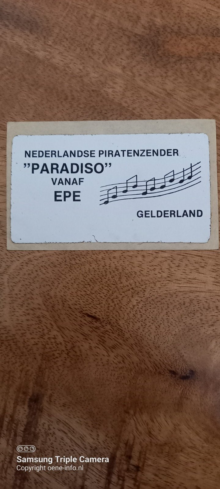 Sticker Nederlandse Piratenzender "Paradiso" Epe Gelderland, Verzamelen, Stickers, Ophalen of Verzenden, Zo goed als nieuw, Overige typen