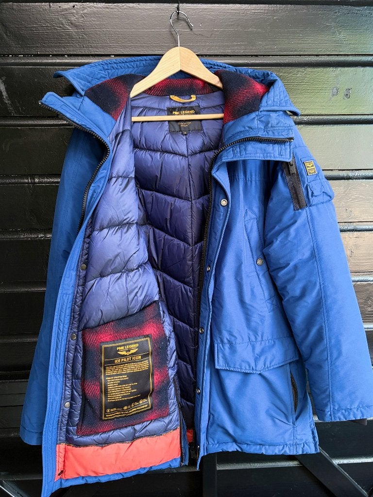 PME Legend - Ice Pilot warme winterjas Kobalt blauw Medium, Kleding | Heren, Zo goed als nieuw, PME Legend, Verzenden, Maat 48/50 (M)