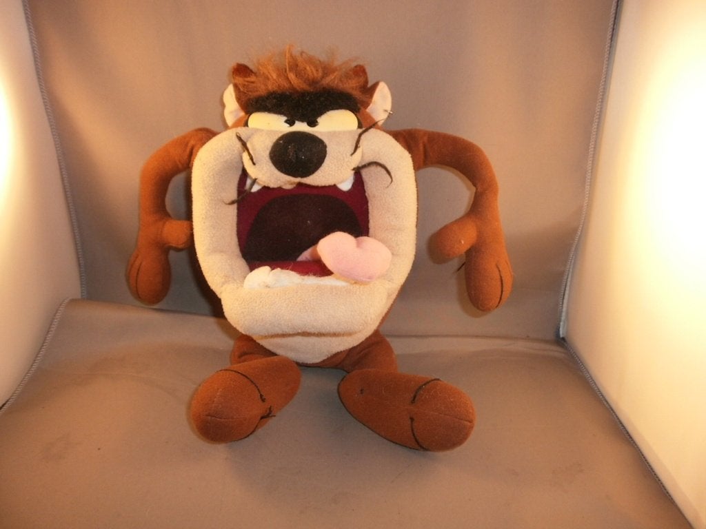 Looney tunes Taz Tasmania de vil knuffel monster bruin 35 cm, Overige karakters, Overige typen, Ophalen of Verzenden, Zo goed als nieuw