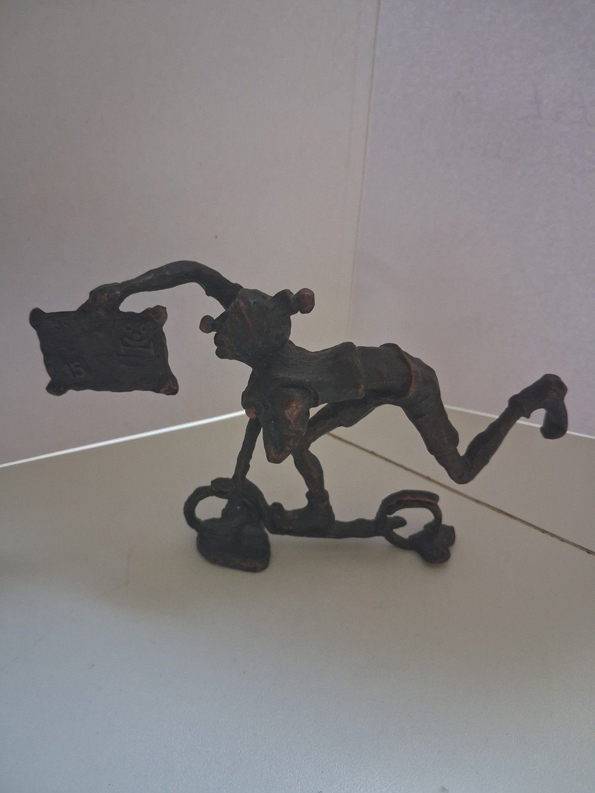 Bronzen beeldje  cliniClowns. Corry Ammerlaan, Minder dan 20 cm, Ophalen of Verzenden, Beeld, Bruin