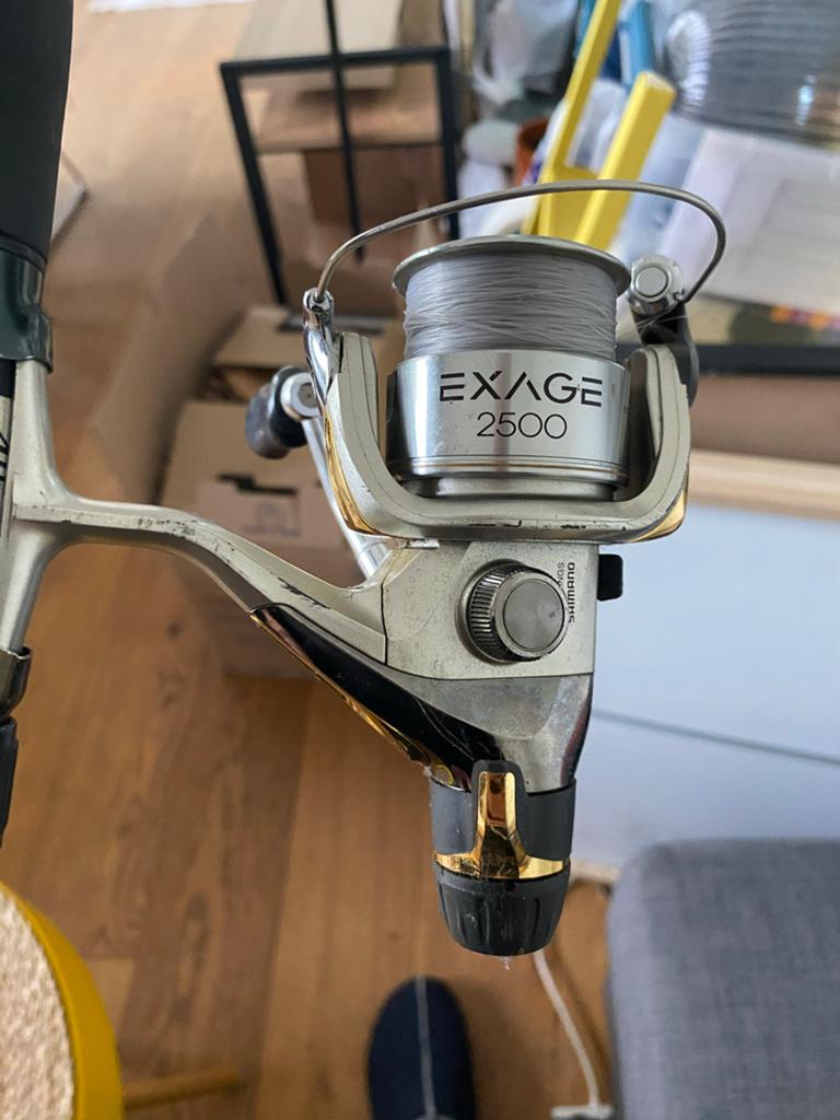Shimano Exage 2500 RA vismolen + Albatros Picker 210 hengel, Watersport en Boten, Hengelsport | Algemeen, Ophalen, Gebruikt, Complete hengel