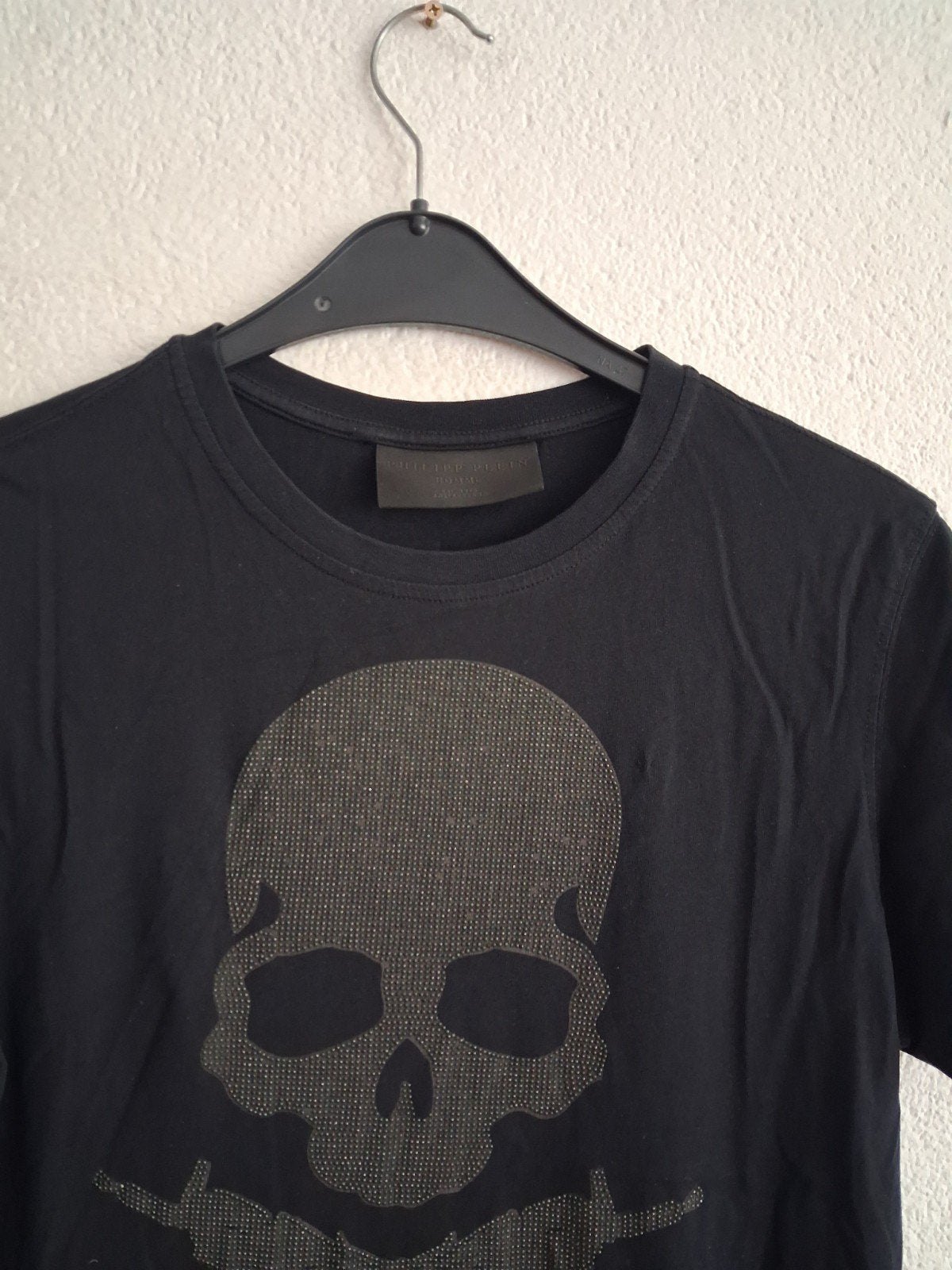 Philipp Plein T-shirt met doodshoofd en geweren, Maat 48/50 (M), Zwart, Ophalen of Verzenden, Philipp Plein