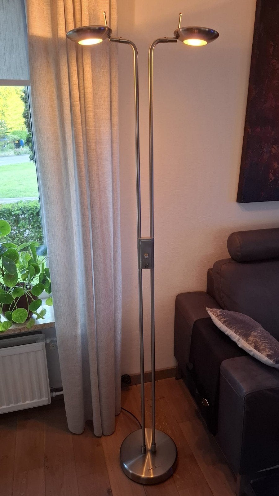 Metalen vloerlamp, Huis en Inrichting, Lampen | Vloerlampen, Zo goed als nieuw, 150 tot 200 cm, Metaal, Ophalen