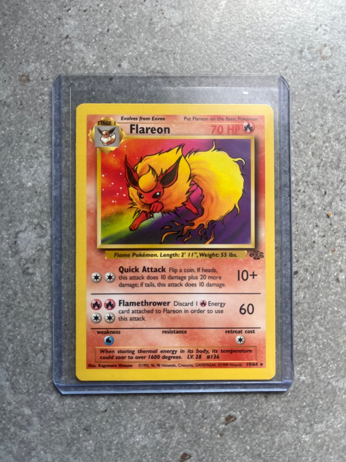 Pokémon Flareon Jungle Set 19/64, Hobby en Vrije tijd, Ophalen of Verzenden, Zo goed als nieuw, Losse kaart