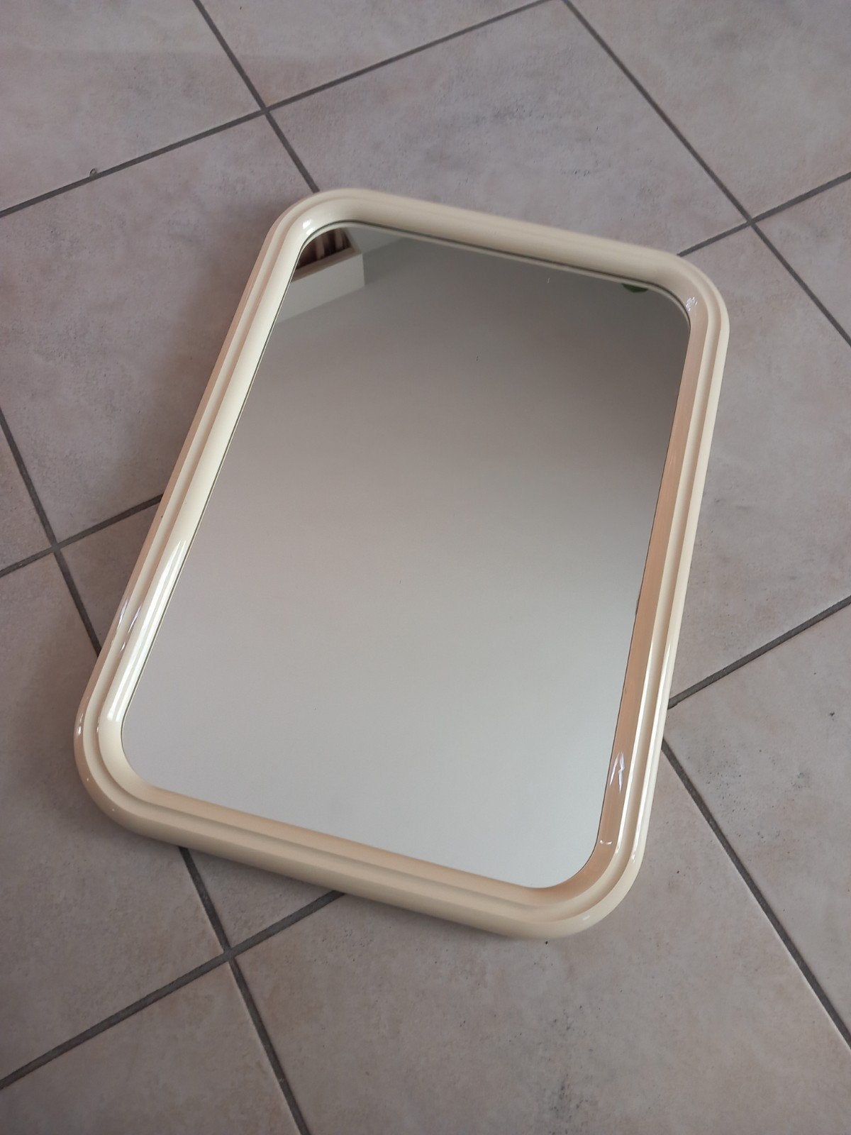 Vintage spiegel 37x52 cm - beetje vergeeld, Ophalen, Gebruikt