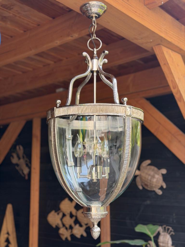 Hotel sjieke hanglamp, Huis en Inrichting, Lampen | Hanglampen, Ophalen, Hotel sjiek, Zo goed als nieuw, Glas