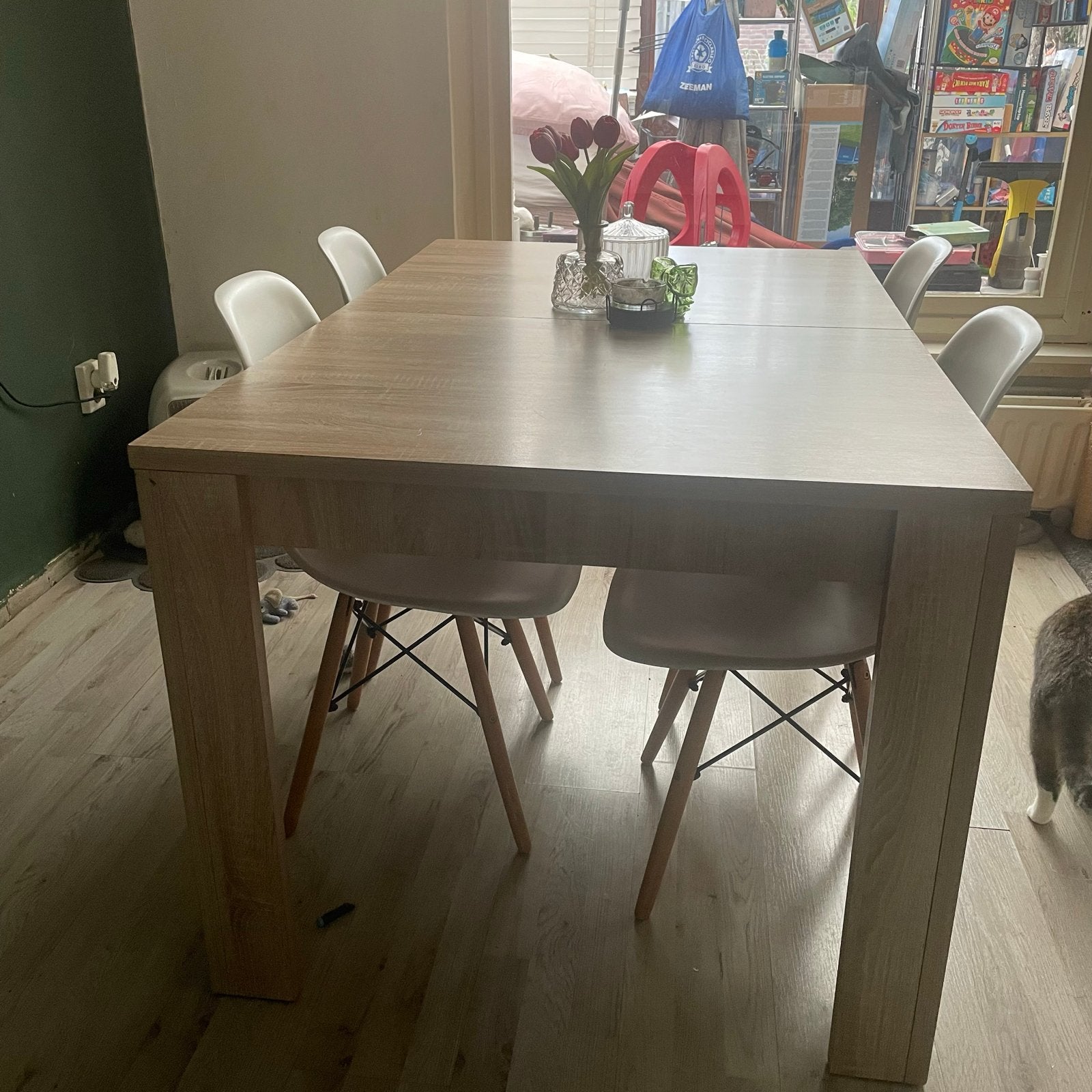 Uitschuifbare eettafel - Ideaal voor gezellige diners, Huis en Inrichting, Tafels | Eettafels, Ophalen, Gebruikt, 50 tot 100 cm