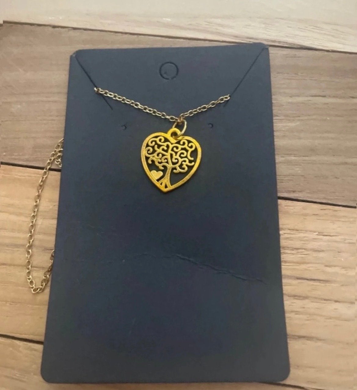 Gouden Hart Ketting met Levensboom Hanger, Nieuw, Ophalen of Verzenden, Goud, Overige materialen