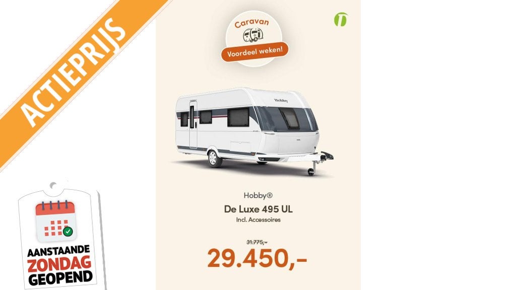 Hobby De Luxe 495 UL ACTIEPRIJS, Schokbreker, Rondzit, Hobby, Bedrijf