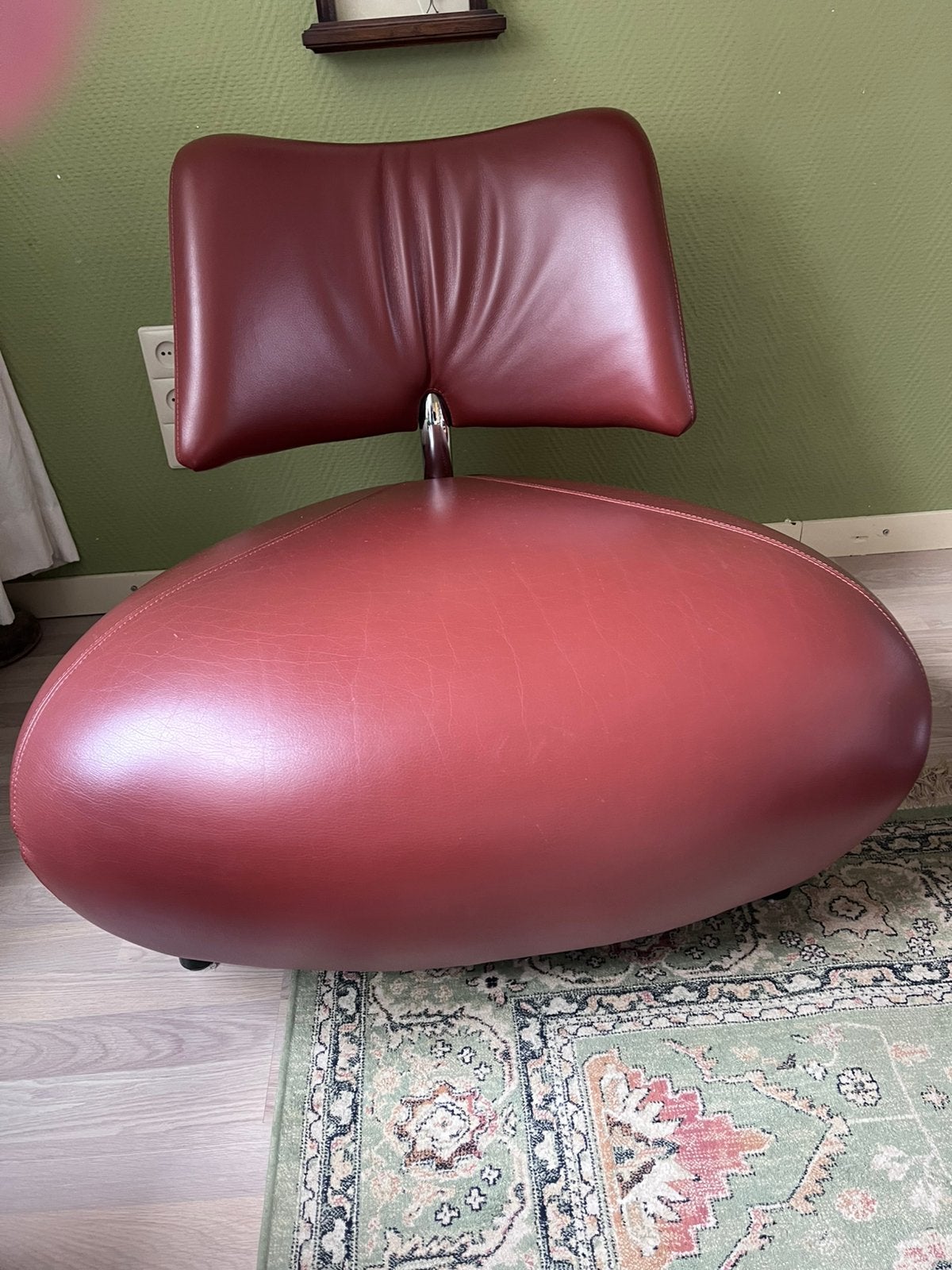 Leolux palone fauteuil bruin leer, Ophalen, Gebruikt, Eenpersoons, Minder dan 150 cm