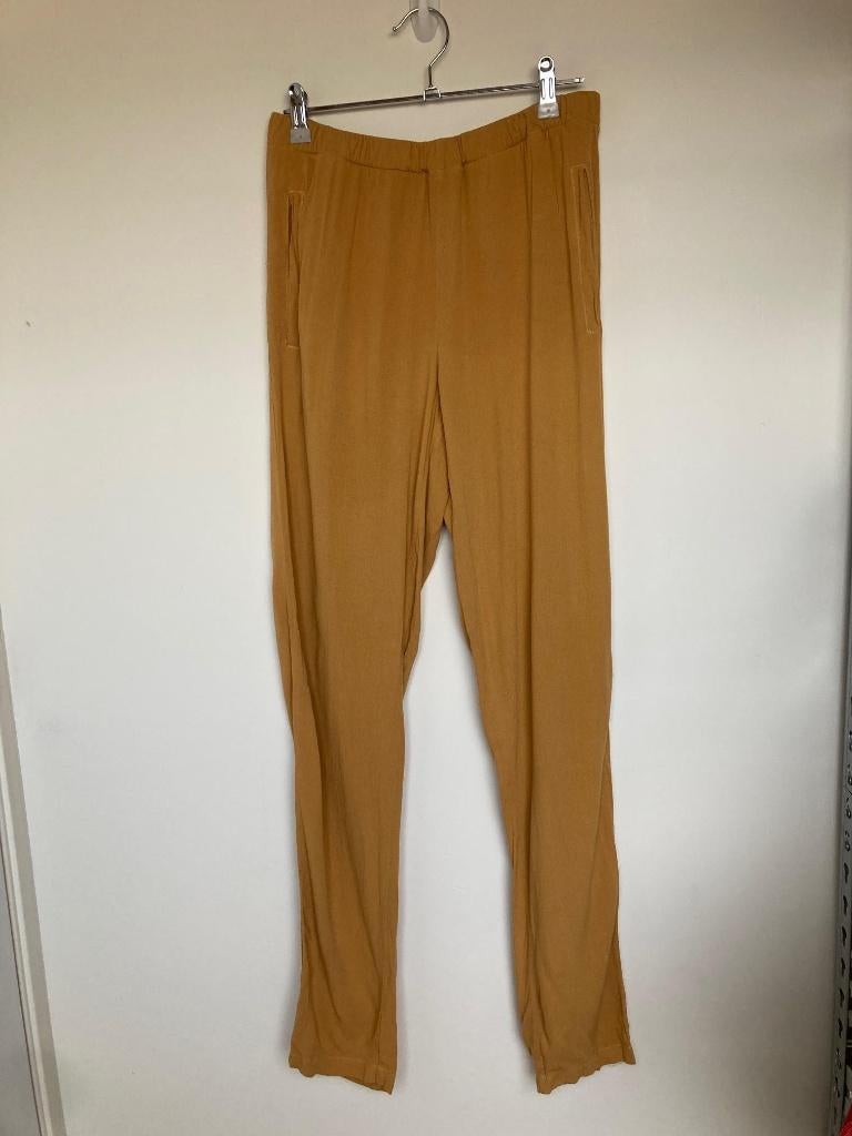 Moscow gele chiffon pull on broek maat M, Maat 38/40 (M), Geel, Anna van Toor BV, Lang