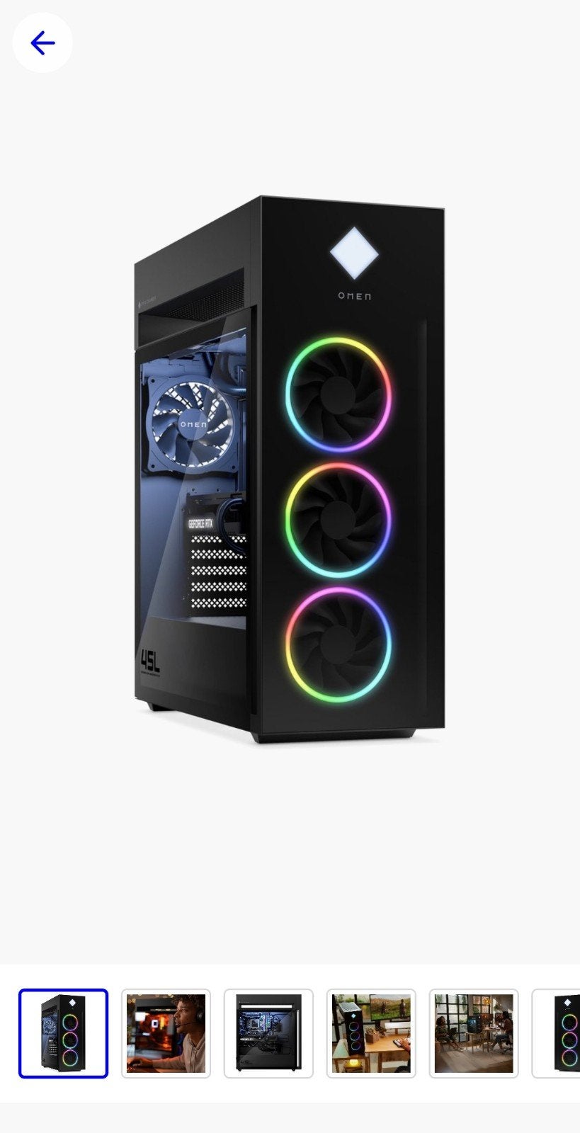 HP OMEN 45L GT22-3220nd Gaming Desktop - Zo goed als nieuw, Ophalen, 64 GB of meer, 2TB, HP OMEN