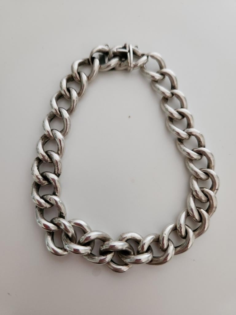 Zilveren armband gourmet, Ophalen of Verzenden, Gebruikt, Zilver, Zilver