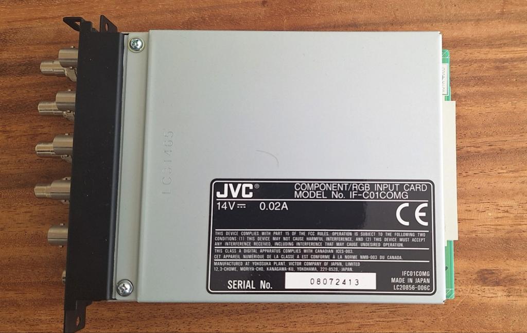 Component RGB Input card voor JVC Monitor IF-C01COMG, Computers en Software, Ophalen of Verzenden, Zo goed als nieuw, 60 Hz of minder