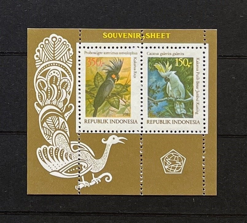Indonesië Postfris 1981 Blok 42 Vogels Kaketoe Papagaai, Ophalen of Verzenden, Postfris, Dier of Natuur