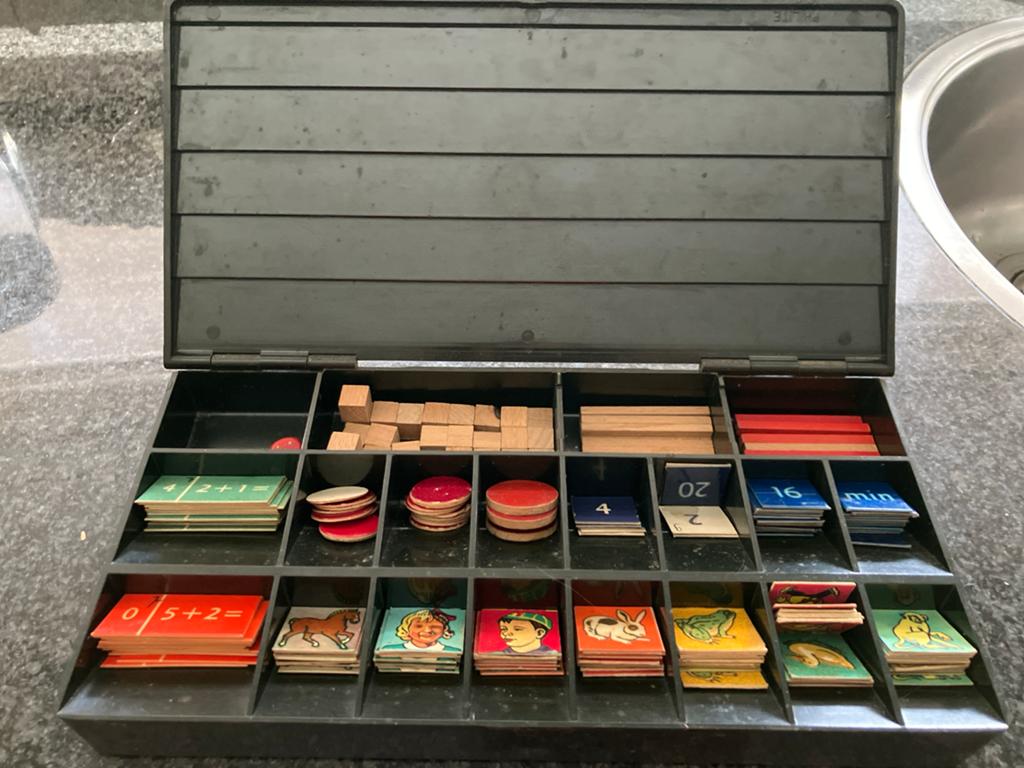 Vintage Letterdoos / Rekenbox - Educatief Speelgoed, Ophalen of Verzenden, Gebruikt, Taal en Lezen
