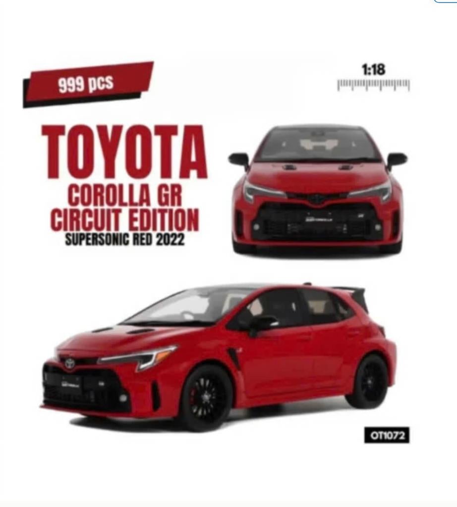 TOYOTA COROLLA GR CIR. ED. ROOD 2022 OTTO MOBILE 1/18 OT1072
