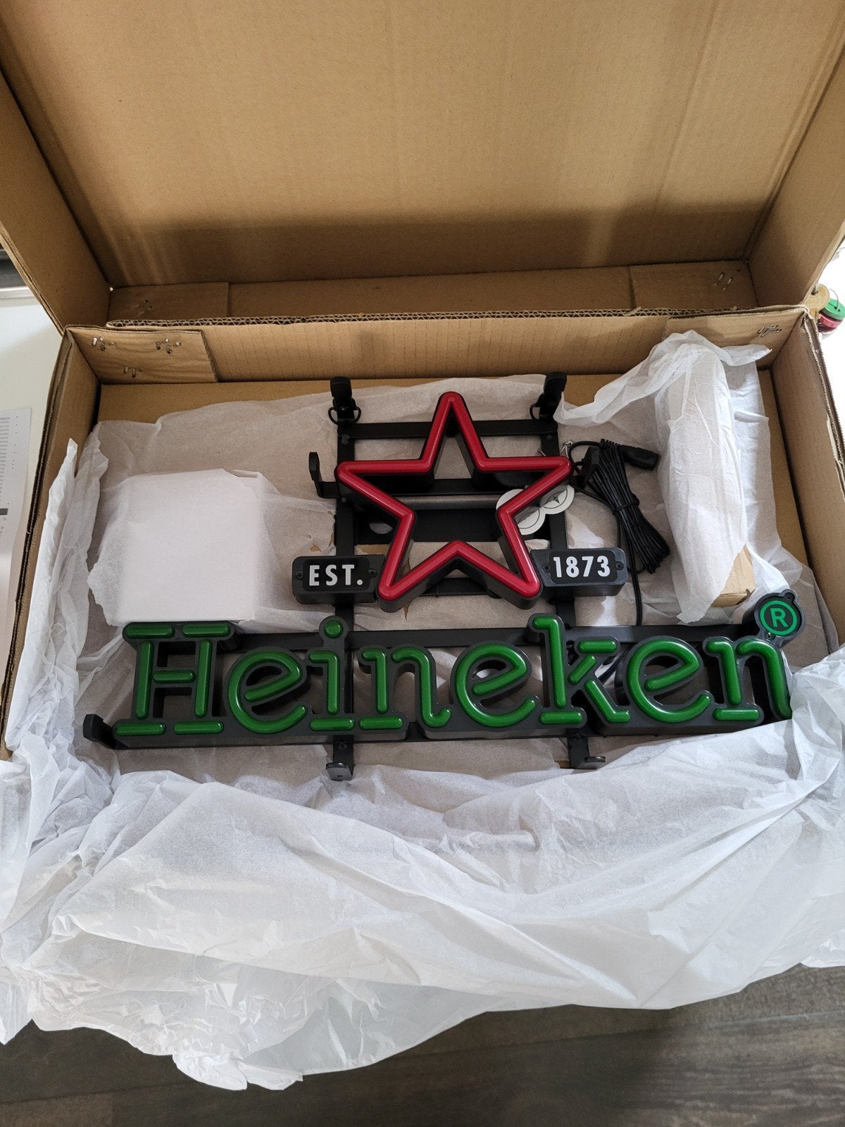 Heineken LED Neon Lichtbak - Nieuw  MANCAVE, Ophalen of Verzenden, Nieuw
