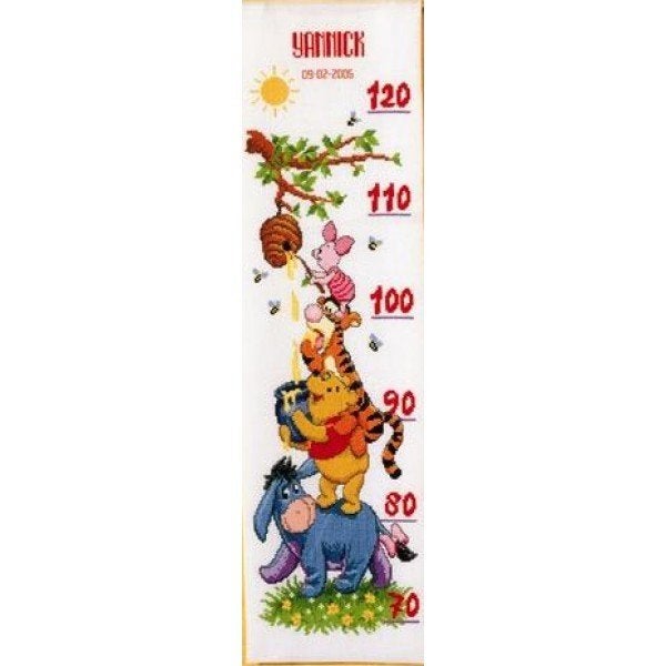 Borduurpakket Groeimeter pooh harvesting honey pn0014848, ., Nieuw, Ophalen of Verzenden, .