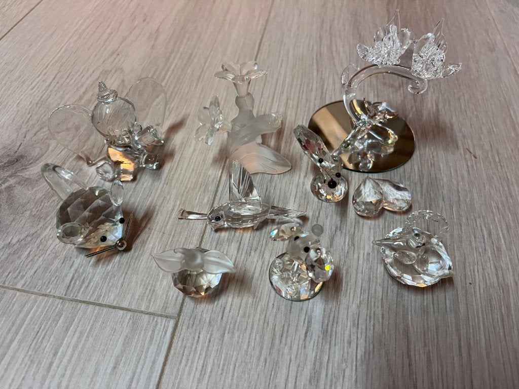 Kolibrie, vlinder, olifant, appel en muis van Swarovski., Ophalen