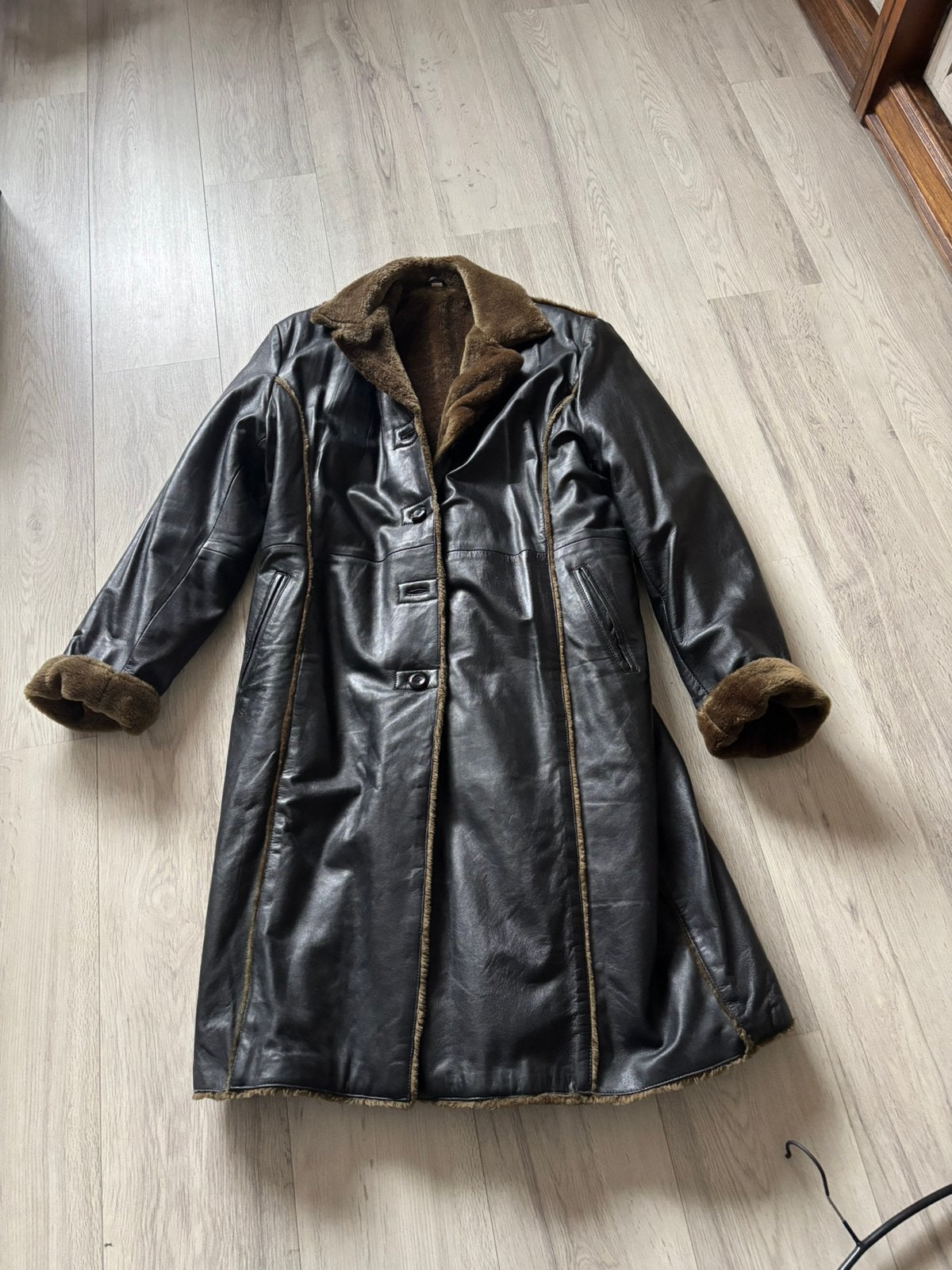 Dames leren jas warm gevoerd, Ophalen of Verzenden, Zo goed als nieuw, Maat 42/44 (L), Bruin