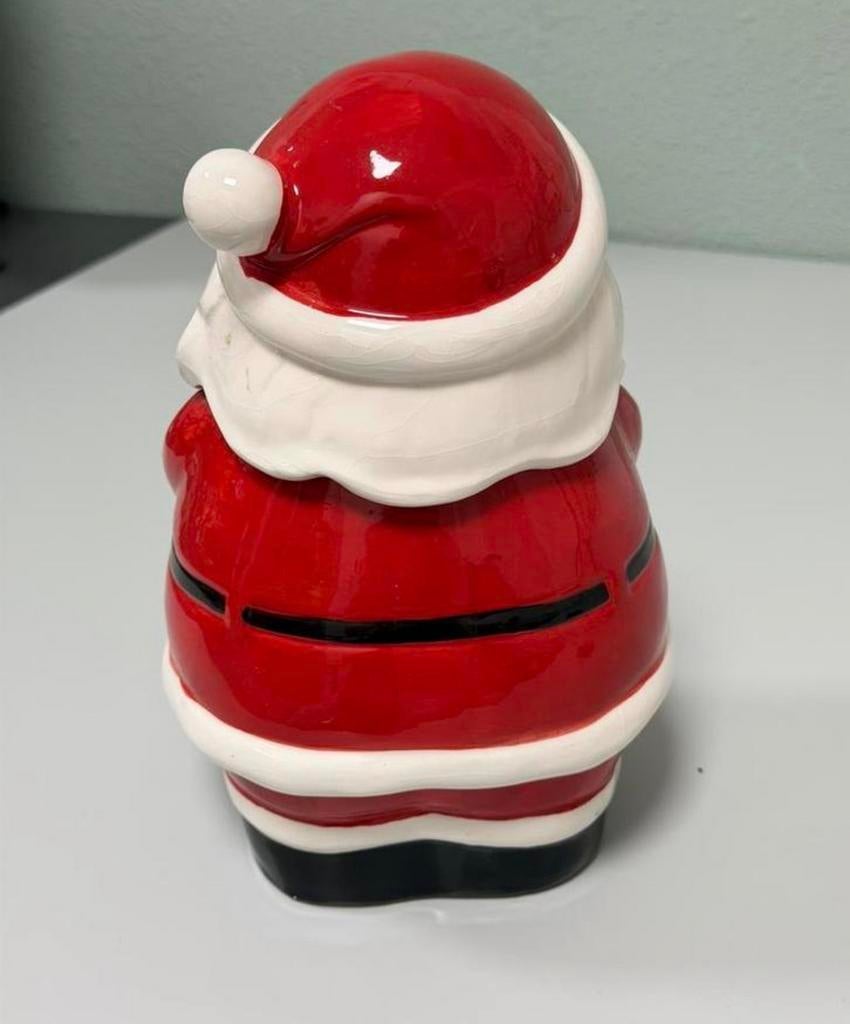 Kerstman Koekjespot Keramiek 25 cm met Deksel kerst Kerstmis, Diversen, Kerst, Ophalen of Verzenden, Zo goed als nieuw, H, H