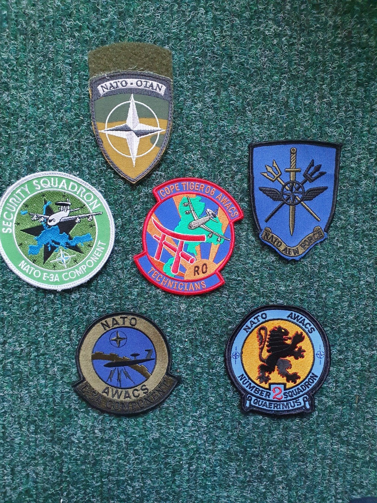 Lot Awacs emblemen, Ophalen of Verzenden, Luchtmacht, Nederland, Embleem of Badge