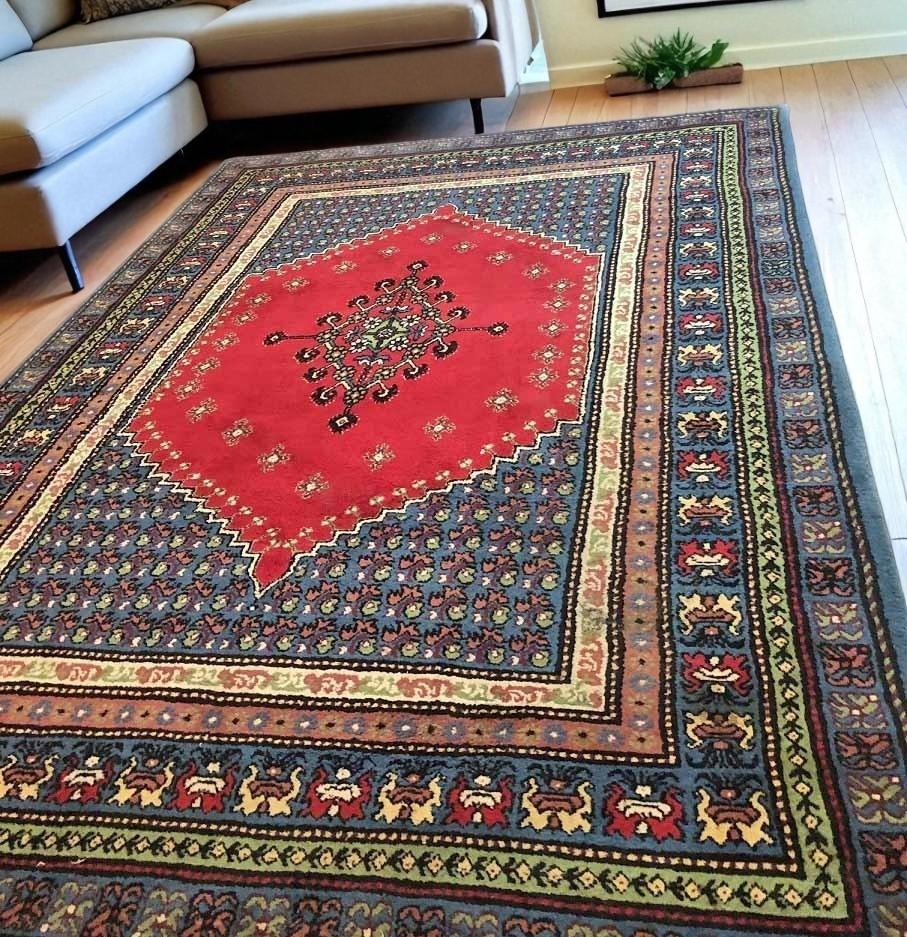 Grote Perzisch tapijt handgeknoopt vloerkleed wol Tunis, Huis en Inrichting, Gebruikt, 200 cm of meer, Ophalen of Verzenden, 200 cm of meer