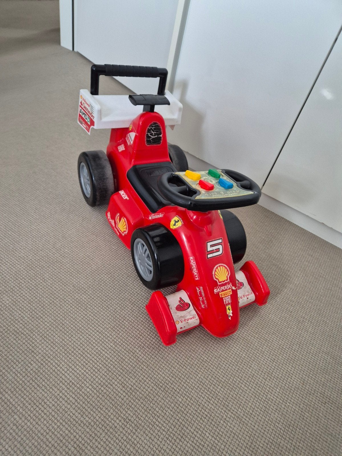 Ferrari loopauto, Ophalen, Gebruikt
