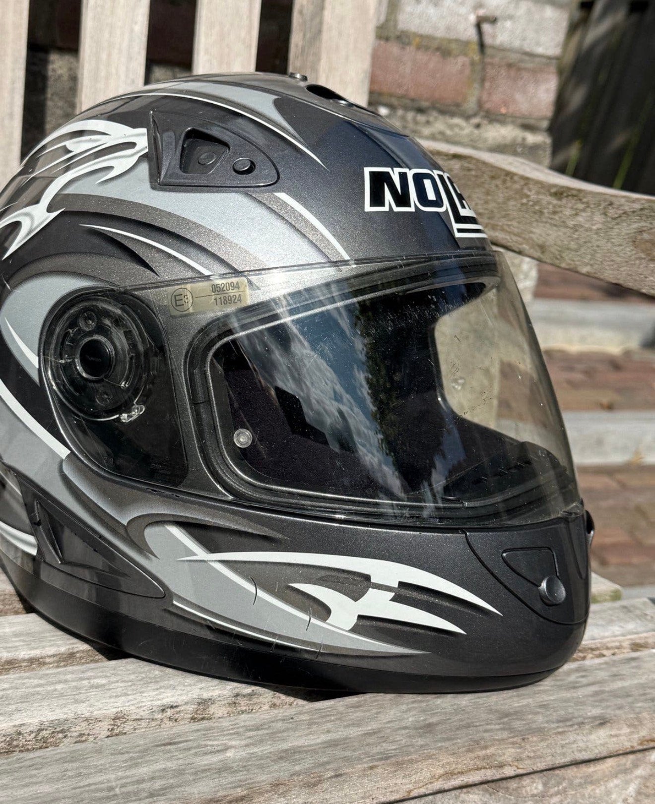 Nolan Integraalhelm N83 Maat L - Grijs/Zwart, Ophalen, Tweedehands, Integraalhelm, Nolan