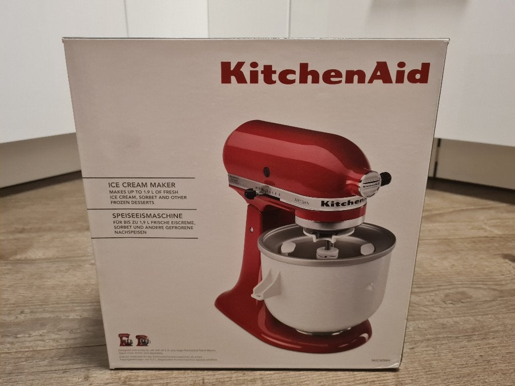 KitcheAid Roomijsmaker 5KICA0WH voor de 5KSM175PS, 1 tot 2 liter, Verzenden, Zo goed als nieuw, 1 snelheid