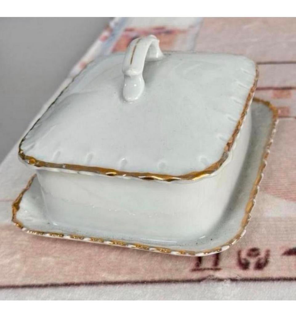 Botervloot Victoria CzechoSlovakian Bone China Butter-dish, Ophalen of Verzenden