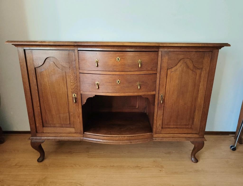 Antieke commode queen ann style - dressoir antiek hout, Ophalen, 50 tot 70 cm, Voetruimte, 100 cm of meer