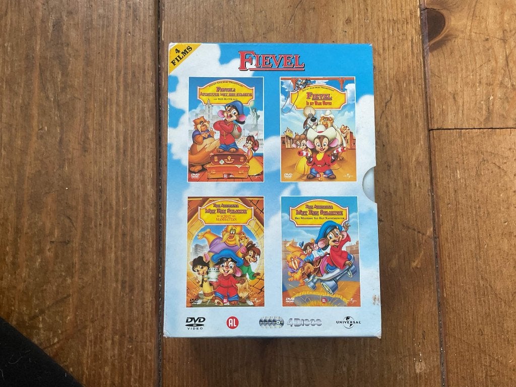 Fievel DVD Box - 4 films, Cd's en Dvd's, Dvd's | Kinderen en Jeugd, Zo goed als nieuw, Box/collectie, Animatie, Alle leeftijden