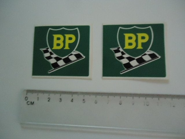 sticker BP FINISHVLAG logo 2 x plastic auto motor scooter, Verzenden, Zo goed als nieuw, Auto of Motor