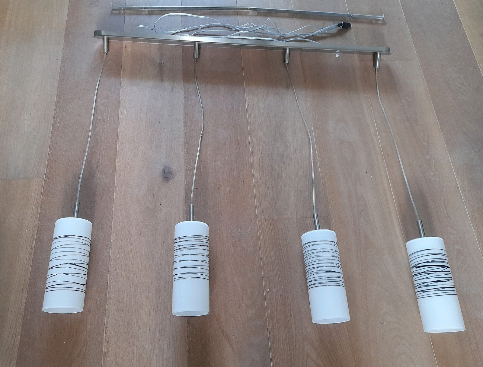 Hanglamp. Verstelbaar, Ophalen, Glas, 75 cm of meer