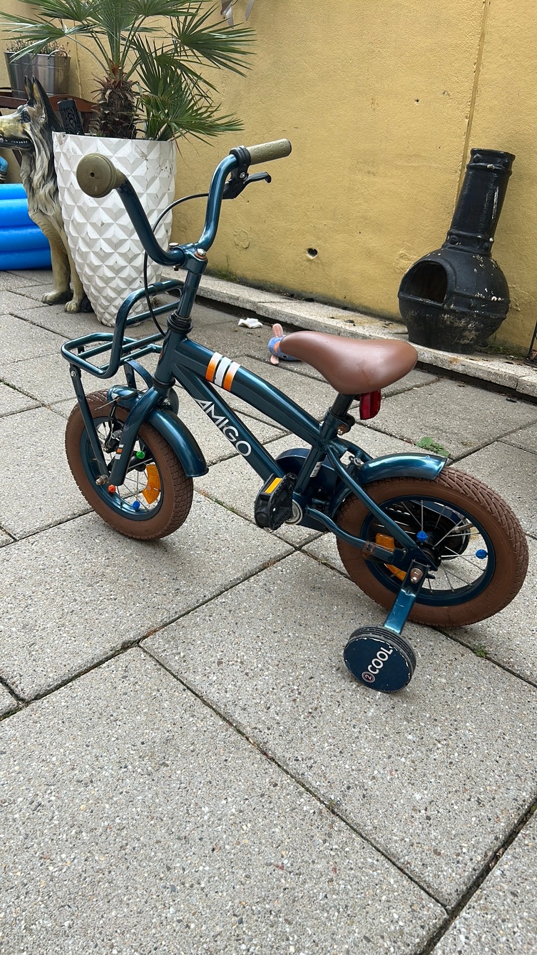 Kinderfiets Amigo 12 inch, Fietsen en Brommers, Ophalen, Zo goed als nieuw, Minder dan 16 inch, Zijwieltjes
