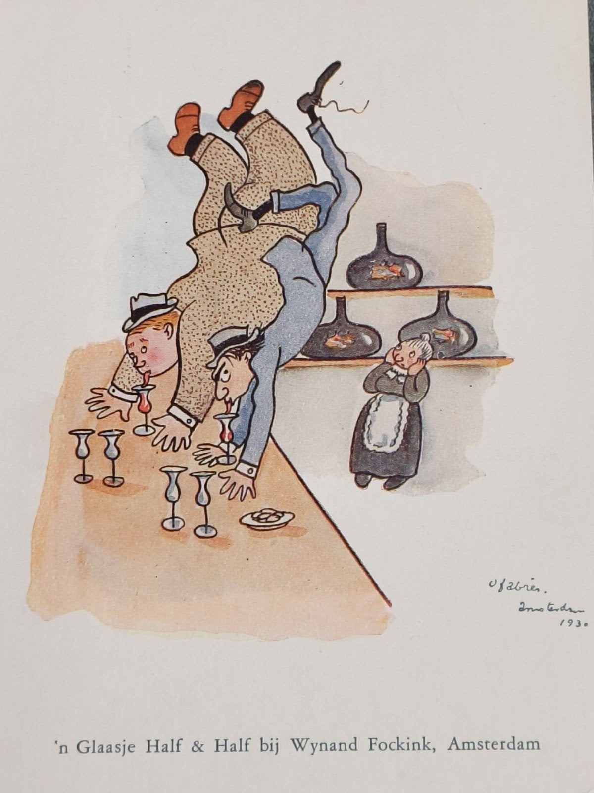 1930, 3 X WYNAND FOCKINK, RECLAMEKAART, Verzamelen, Ophalen of Verzenden