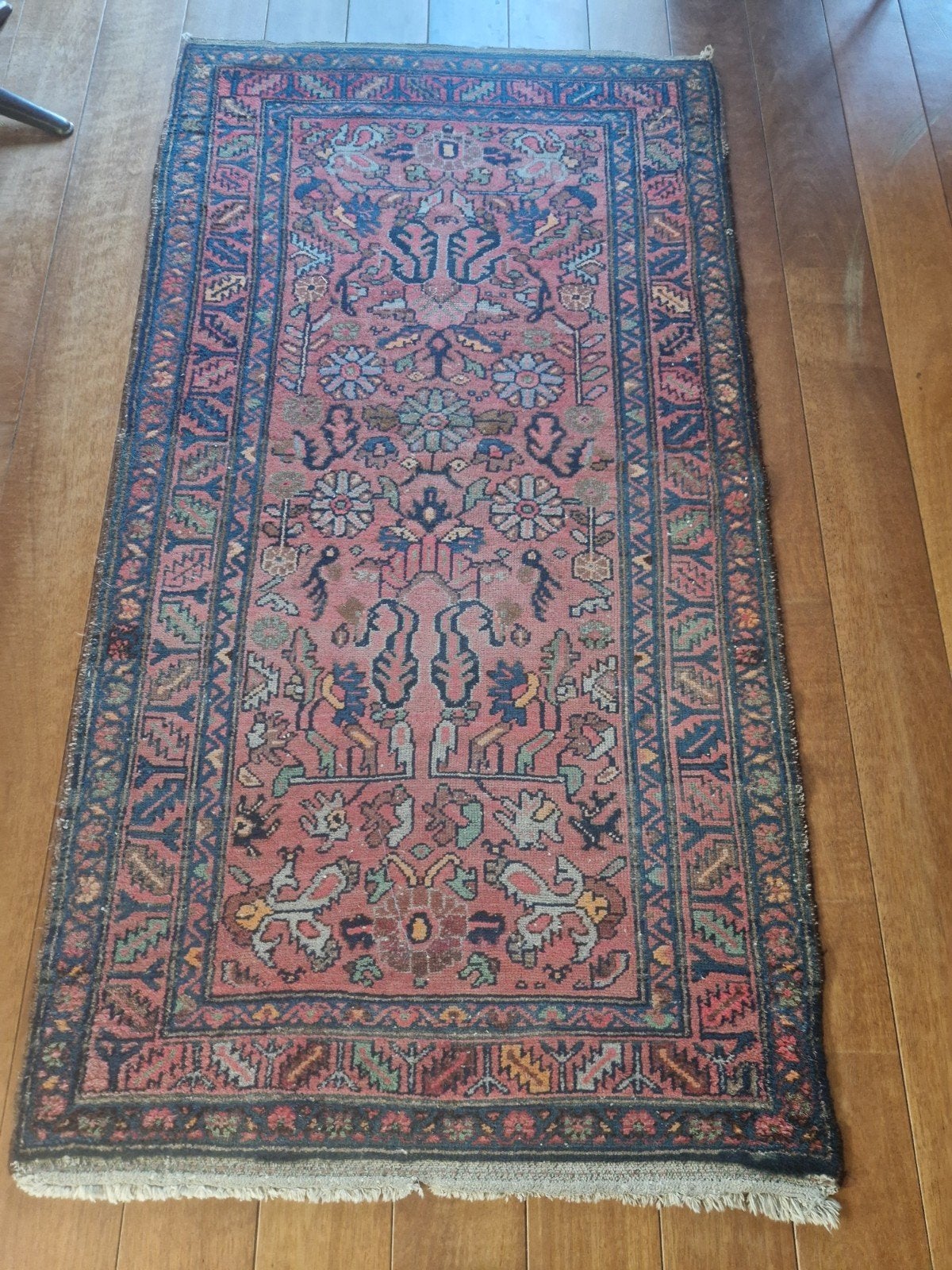 Vintage Perzisch tapijt 200x140 cm - Handgeknoopt, Gebruikt, Blauw, 100 tot 150 cm, Onbekend