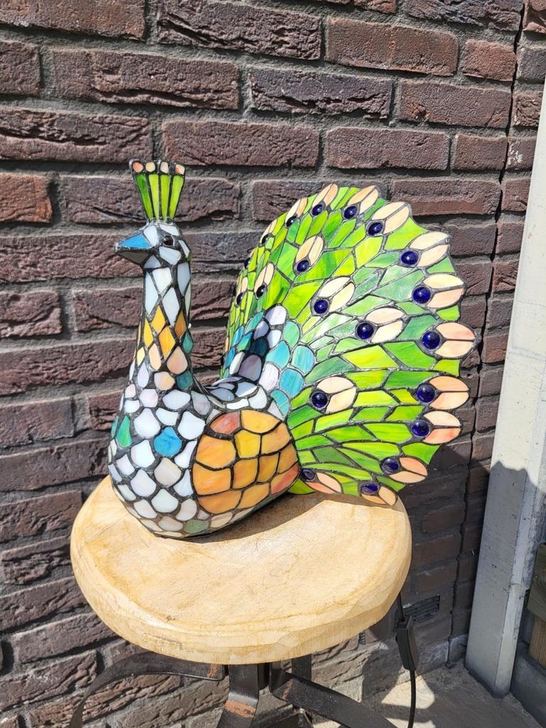 Mooie Tiffany pauw/peacock lamp., Tiffany, Overige typen, Onbekend, Ophalen of Verzenden