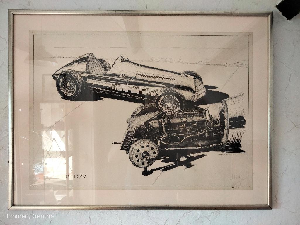 alfa romeo race car  posters in lijst, Ophalen, Zo goed als nieuw, Auto's