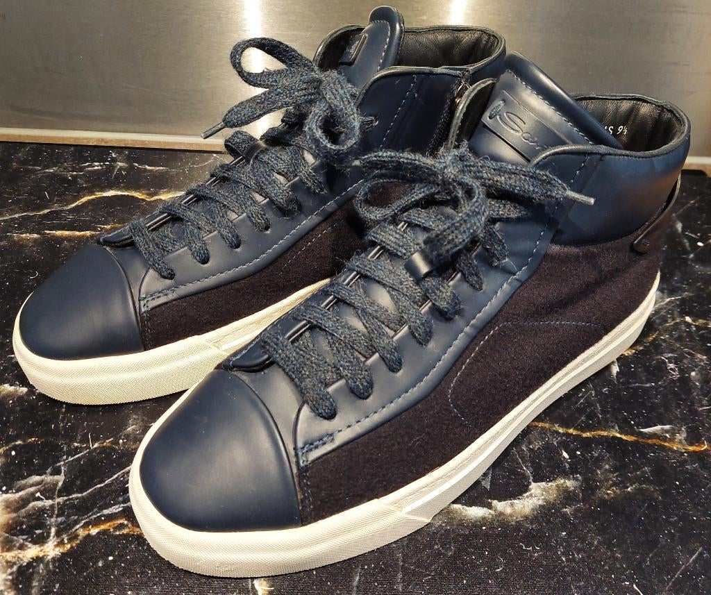 Santoni hoge sneakers maat 8,5, Kleding | Heren, Blauw, Ophalen of Verzenden, Santoni, Sneakers of Gympen