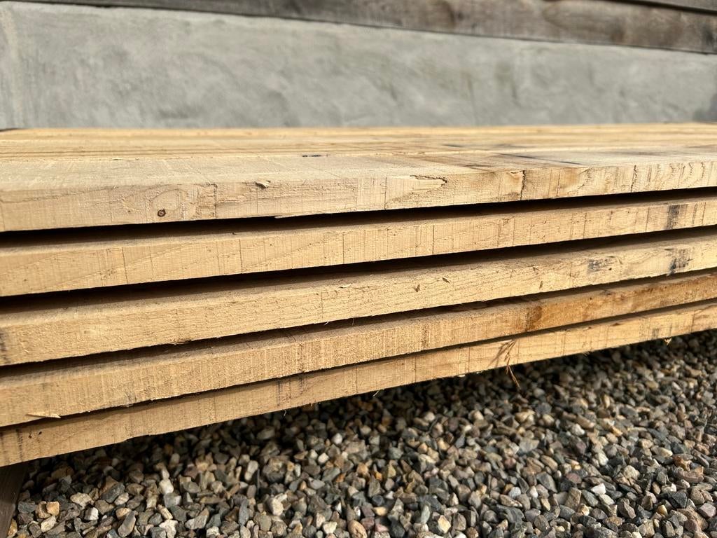 Kastanje planken en eiken planken, Tuin en Terras, Palen, Balken en Planken, Ophalen of Verzenden, Zo goed als nieuw, 250 cm of meer