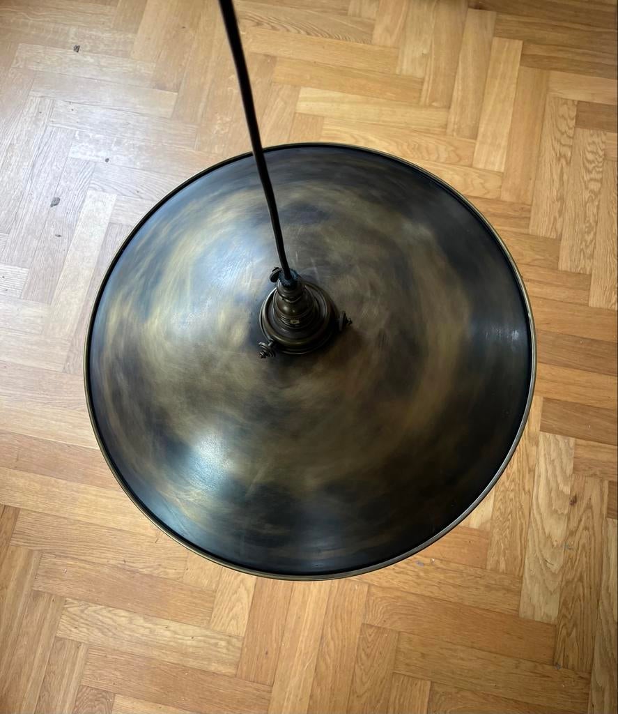 Industriële messing hanglamp - Vintage look, Ophalen, Gebruikt, Metaal, Minder dan 50 cm