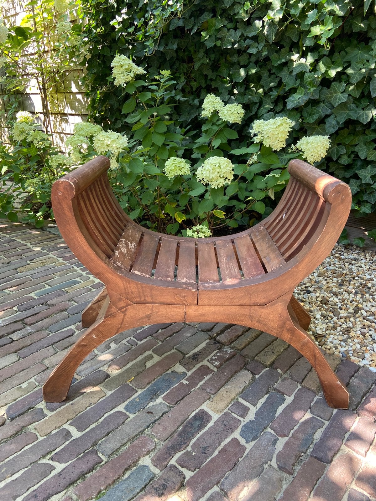 Teakhouten Dagobertstoel, Ophalen, Gebruikt, Teakhout