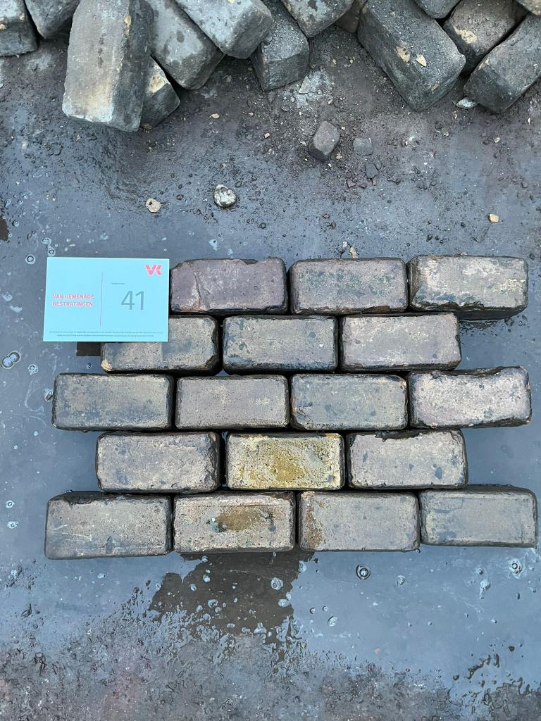 gebruikte oud gebakken klinkerkeien brons genuanceerd, Ophalen of Verzenden, Gebruikt, Keramiek, Klinkers