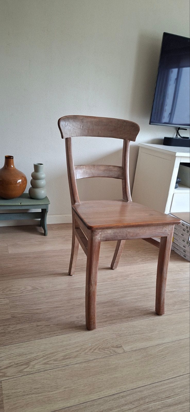 6  teakhouten eettafel stoelen, Huis en Inrichting, Ophalen, Gebruikt, Bruin, Vijf, Zes of meer stoelen